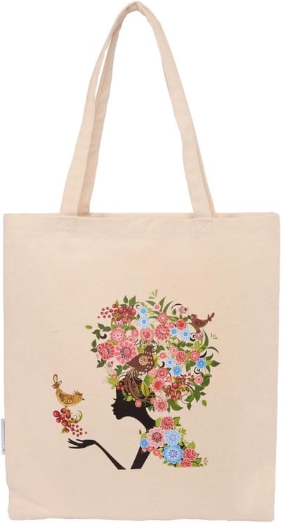 Duurzame Canvas Tote Bag met Handvatten voor Herbruikbare Boodschappen en Winkelen