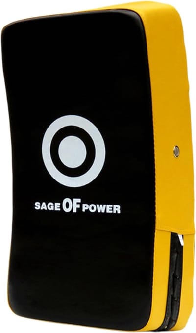 Gebogen Slagkussens - Bokstrainer Arm - Vechtsport Training - Ergonomisch Handvat - 39 x 19 x 10 cm - Geel