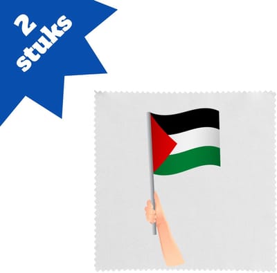 Akyol - palestina vlag met hand brillendoekjes - Palestina - mensen die liefde willen geven aan palestina - degene die van palestina houden - supporten - oorlog - verjaardagscadeautje - gift - geschenk - kado - 17,8 bij 17,8 cm - 2 stuks