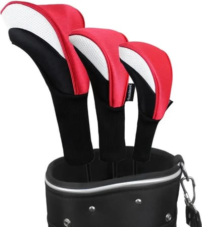 Livano Golfclub Headcover - Covers - Beschermers - Golfset - Rood - 3 Stuks