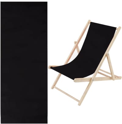 Solidchoice - Dailygoody - Strand Sling Stoel - Canvas Vervanging - Zwart - Relaxen - Tuin en Strand - Geschikt voor Binnen en Buiten