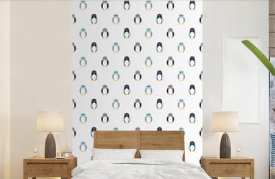 Behang - Fotobehang Design - Dieren - Pinguïn - Breedte 140 cm x hoogte 220 cm