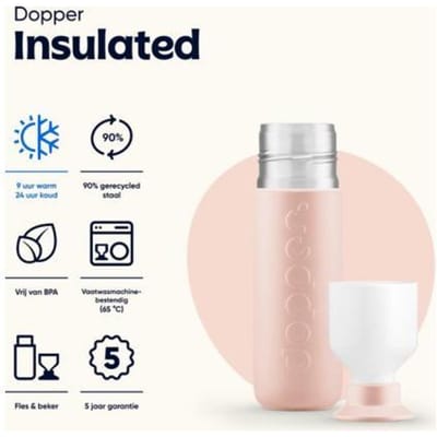 Dopper Drinkfles Insulated (350ml) - Pebble Peach Drinkflessen
