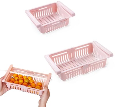 Dailygoods- Koelkastlade Organisator - Uittrekbare Lade - Ademend - Intrekbaar - Koelkast Opbergdoos - Eenvoudig te Installeren - Koelkast Organizer
