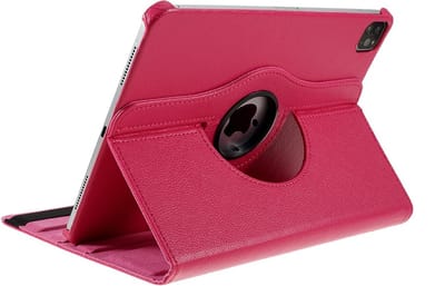 Peachy 360 Rotating bookcase hoes geschikt voor iPad Pro 11 inch (2018 2020 2021 2022) & iPad Air 4 en 5 - roze