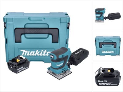 Makita DBO 484 T1J accu-excentrische schuurmachine 18 V 112 x 102 mm + 1x accu 5,0 Ah + Makpac - zonder oplader