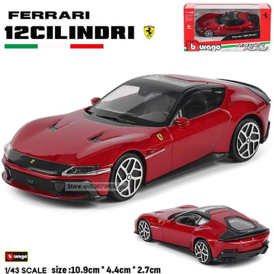 Bburago 1:43 Collection Ferrari Styles Multiples Purosangue Sp2 250 458 488 Alliage Véhicule de Luxe Modèle de Voiture Diecast Collection de Jouets gray