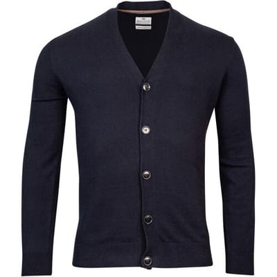 Baileys Vest Cotton Cashmere Cardigan Buttons Single Knit Navy / male