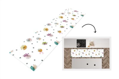 Keukenloper - Loper keuken - Bloemen - Regenboog - Flora - Pastel - Patronen - 200x50 cm - Keukenloper vinyl