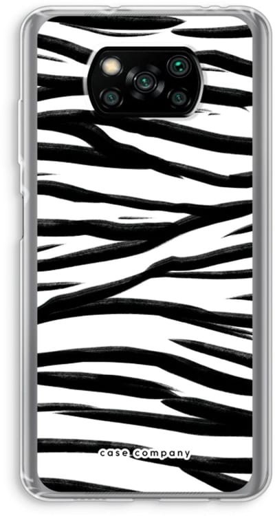 Case Company® - Hoesje geschikt voor Poco X3 Pro hoesje - Zebra pattern - Soft Cover Telefoonhoesje - Bescherming aan alle Kanten en Schermrand