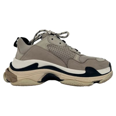 Balenciaga Triple S Sneakers in kaki suede