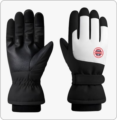 Zwart - Waterdichte Ski & Snowboard Handschoenen – Touchscreen, Winddicht Winterhandschoenen met Polsriem