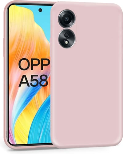 Geschikt voor OPPO A58 - Hoesje- Suède Back Cover Case Rose