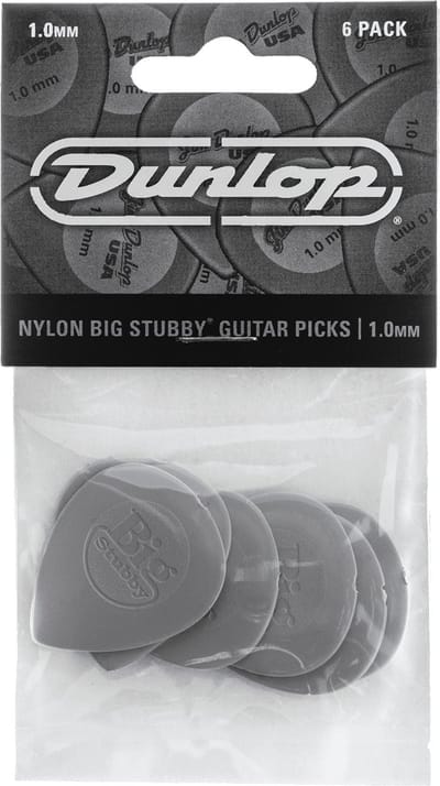 Jim Dunlop Stubby - Plectrums - Big Stubby - Player's Pack 6 Stuks - 1,00 mm