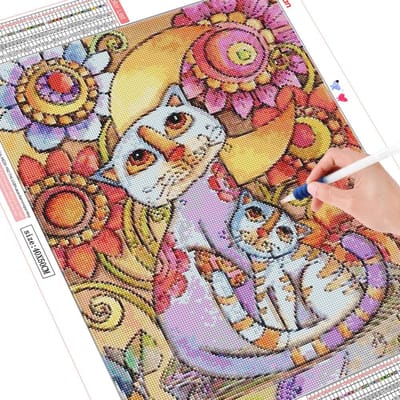 Diamond schilderij volledige vierkante bloem mozaïek kat Home Decor foto 20X30CM beige