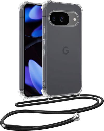 Hoesje - Geschikt voor Google Pixel 9 - Met Koord - Shock Proof - Siliconen Case - Telefoonkoord - Back Cover - Telefoon Hoes Shockproof - Telefoonketting - Telefoonhoes - Transparant