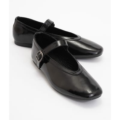 Matilda Leren Mary Jane Platte Schoenen