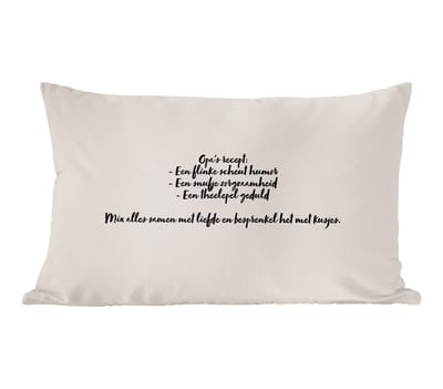 Sierkussens - Kussentjes Woonkamer - 60x40 cm - Opa's recept - Quote - Taupe