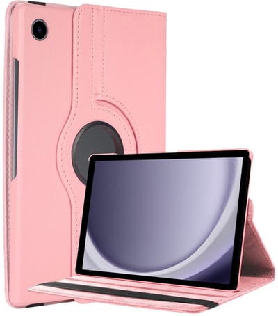 Hoesje - Geschikt voor Samsung Galaxy Tab A11 / A9 - 360 Graden Hoes - Draaibare Hard Cover Case - Tablethoes Draaibaar - Lichtroze