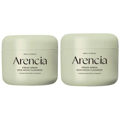 2x Arencia Fresh Green Rice Mochi Cleanser Original (2x120g) Voordeelset - Korean Skincare - Alle Huidtypes - Gezichtsreiniging - Make up Remover - Poriën - Glass Skin