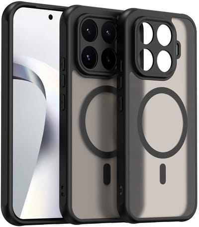 Coverup Hoesje - Geschikt voor Xiaomi 17T Hoesje - Coverup Mat Transparante Back Cover met Camera Cover - MagSafe Compatible - Zwart