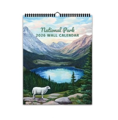 2026 Wandkalender A4 – Maandplanner met Natuurlijke Landschap Illustraties - Muurkalender, Agenda Kalender & Cadeau voor Verjaardag, Kerst en Nieuwjaar