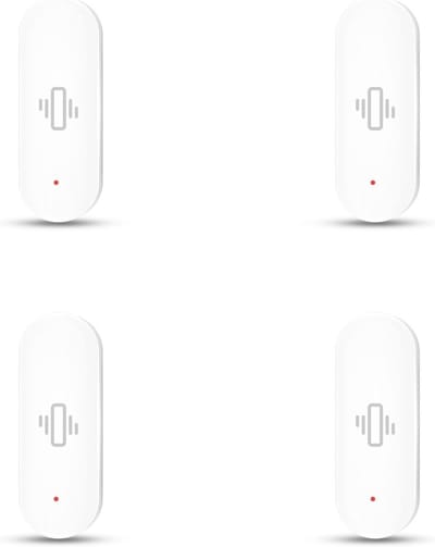 Trillingssensor - Schokmelder - Huisbewaking - Real-time meldingen - 4 stuks - Wit