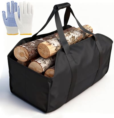 Stevige Houten Mand voor Brandhout Opslag en Transport 60x34x40 cm