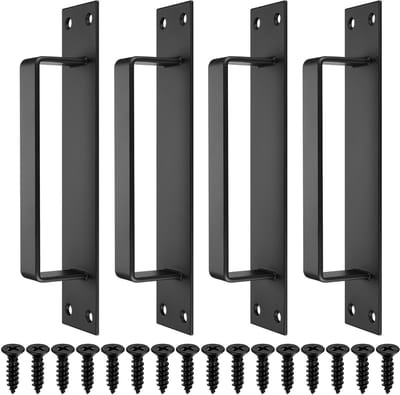 4 stuks schuifdeurgrepen, poorthandgrepen voor houten poorten, trekhendel voor keukenkast, kast, schuur, 7,8 x 1,6 cm