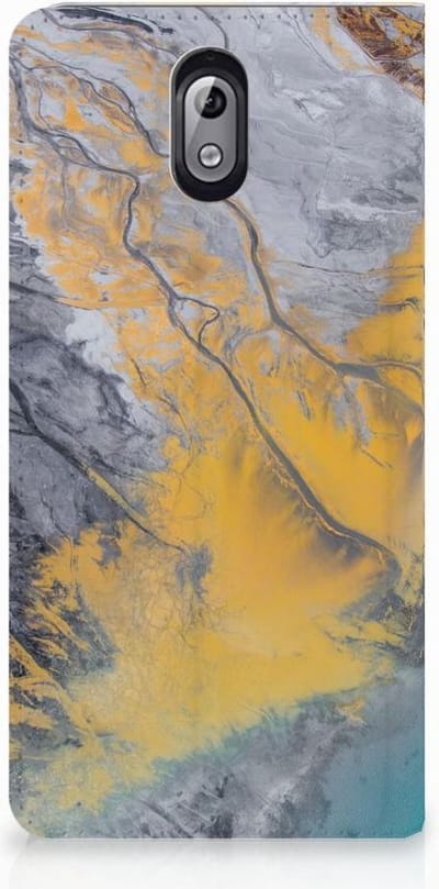 Nokia 3.1 (2018) Standcase Marble Blue Gold