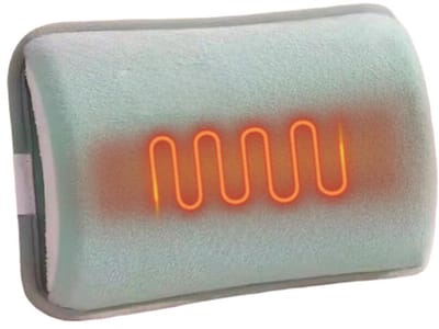 Famanu - warmwaterkruik met digitale display en zachte hoes – oplaadbaar warmtekussen voor rug, nek en baby – duurzaam en draadloos design groen
