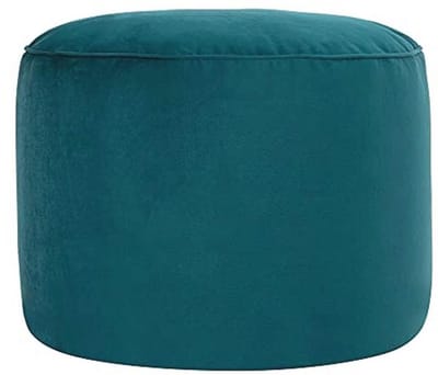 Fluwelen Poef in Teal Groen – Luxe Hocker en Voetensteun
