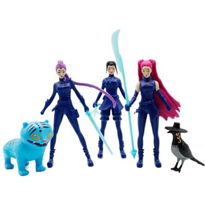 5 stuks/Set Kpop Demonenjagers Actie Model Figuur Speelgoed Verzamelaar Derpys Tijger Rumi Mira Zoey Sussy Figuur Poppen Voor Fans Cadeaus blue