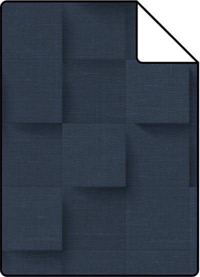 Proefstaal Origin Wallcoverings behang 3D kubussen donkerblauw - 26.5 x 21 cm - 347902-S