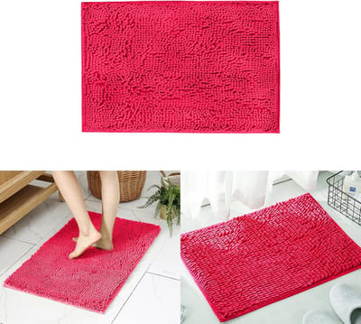 Badkamer badtapijten, extra zachte absorberende chenille-badtapijten, rubberen achterkant sneldrogend, machinewasbare badmatten voor badkamervloer, bad en douche, woondecoratie (lang pluche E, 40 x 60）