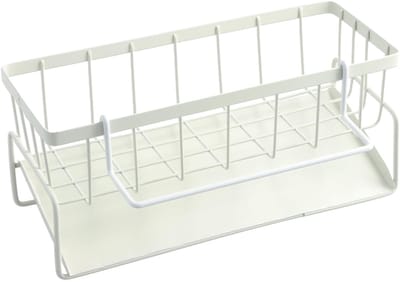Allecto - Narrow Kitchen Organiser - Keuken Organizer - Ideaal voor afwasbenodigdheden - Wit - Handig voor in de gootsteen - Organiseer je keuken -...