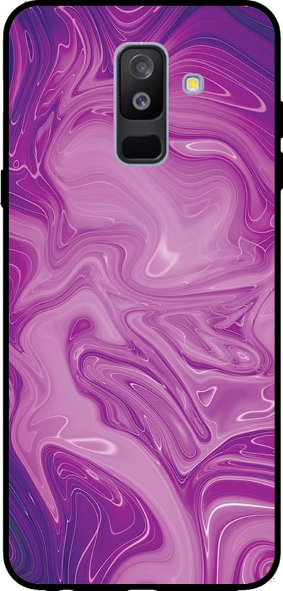 Smartphonica Telefoonhoesje voor Samsung Galaxy A6 Plus 2018 met marmer opdruk - TPU backcover case marble design - Paars geschikt voor Samsung Galaxy A6 Plus 2018