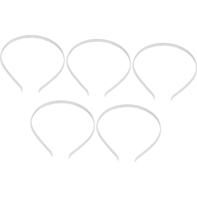 5 Pièces Bandeaux Métalliques Lisses Vierge Alliage Mince Bandeaux Métalliques Unis pour Hommes Femmes Bricolage Argent 7mm white