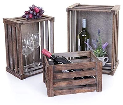 Set van 3 Houten Kisten in Shabby Look - Decoratiekist en Opbergkist
