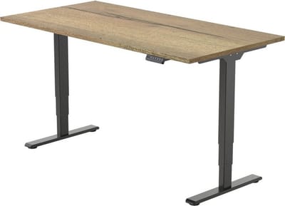 Office Hero® Cosmic Elektrisch - Zit sta bureau in hoogte verstelbaar zwart frame - Game bureau - Computertafel - Werktafel - 120x80 - Natuur eik