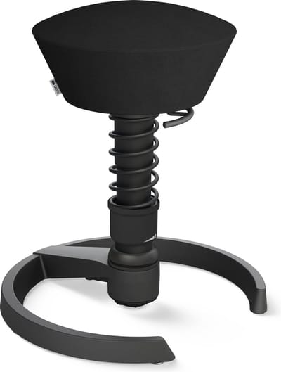 Aeris swopper - ergonomische kruk - glijdoppen - microvezel - zwart