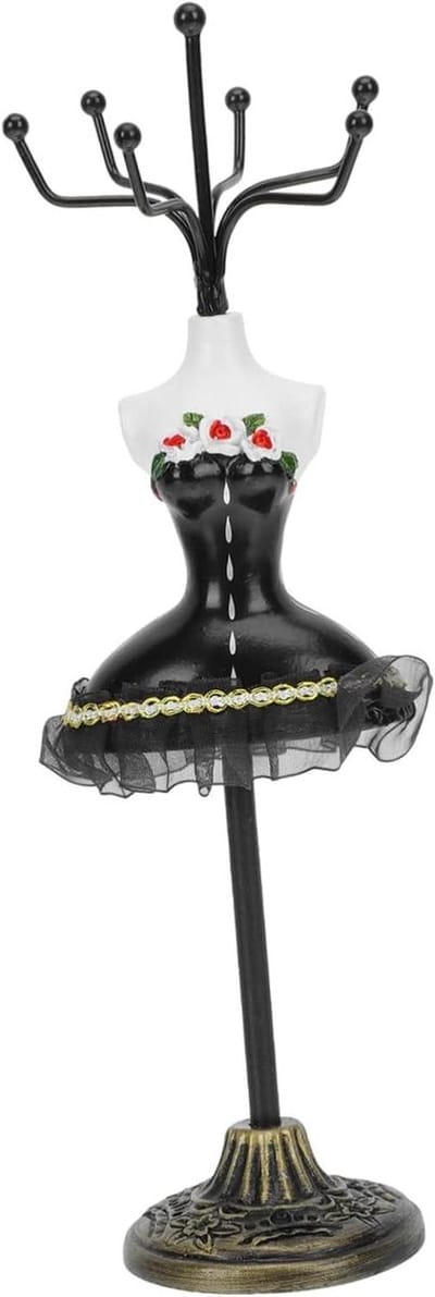 Sieraden Organisator Stand - Sieraden Display Rek - Sieraden Opbergen - Decoratieve Mannequin Vorm - 24 cm - Zwart