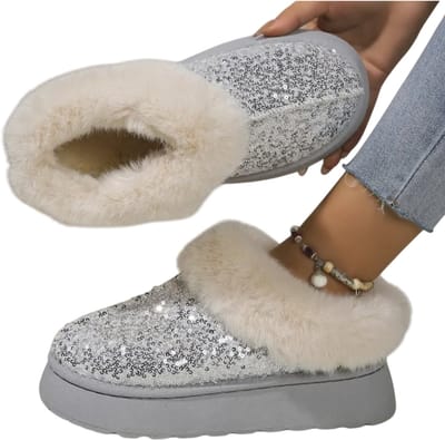Dames Winter Snowboots – Korte Chelsea Enkellaarzen Maat 37 met Imitatievoering, Plateau Flats, Warme Casual Schoenen, Modieuze Winter Laarzen, Botas Dames