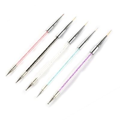 Dailygoods- Dotting Tools 5 Stuks - Nail Art Liner Pen - Antislip Handvat - Manicure-gereedschap - Kristallen Stippen - Hoogwaardige Kwaliteit - Nail Art Pens