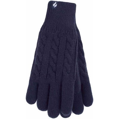 Dames Kabelgebreide 2.3 Tog Fleece gevoerde Thermische Winterhandschoenen