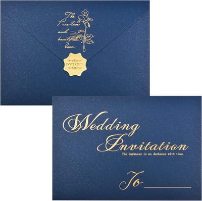 20x Donkerblauwe Enveloppen voor Huwelijksuitnodigingen (12,7 x 17,8 cm) met Zelfsluitende Stickers