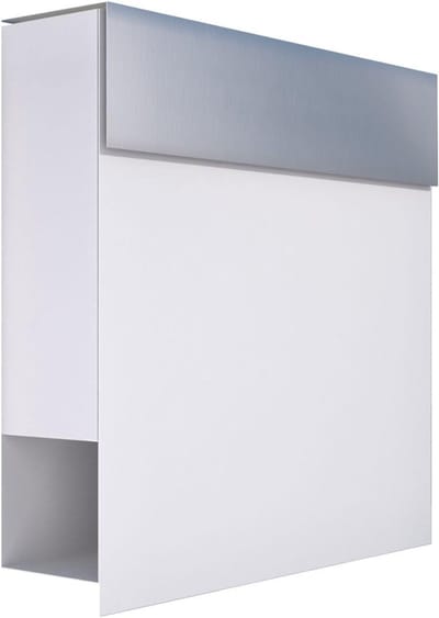 Wandbrievenbus Krantenvak - Brievenbus Design - Post Ontvangen - Verborgen Slot - 37x37x9.5cm - Wit