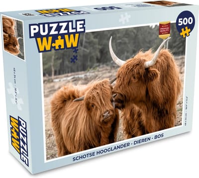 Puzzel Schotse hooglander - Dieren - Bos - Legpuzzel - Puzzel 500 stukjes