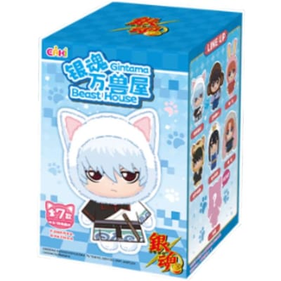 Nieuw Origineel Eaki Gintama Beast House Pluche Blind Box Anime Figuur Sakata Gintoki Shimura Shinpachi Kagura Schattige Poppen Speelgoed Cadeau blue