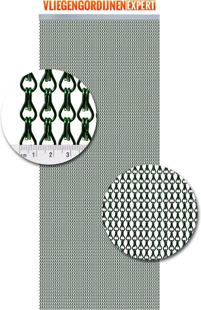 Vliegengordijnenexpert - Vliegengordijn - 90x210 cm - aluminium groen
